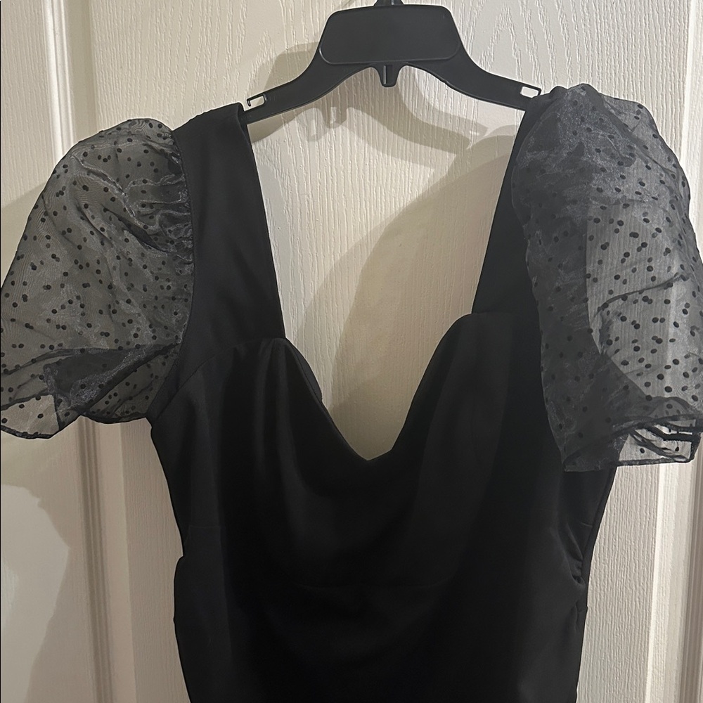 DB Studio Off-Shoulder Mini Dress with Puffy Sleeves